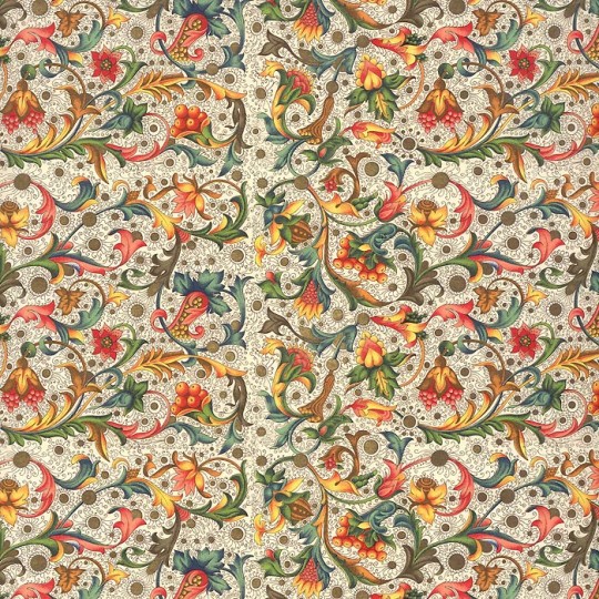 Floral and Vine Striped Florentine Print Italian Paper ~ Carta Varese